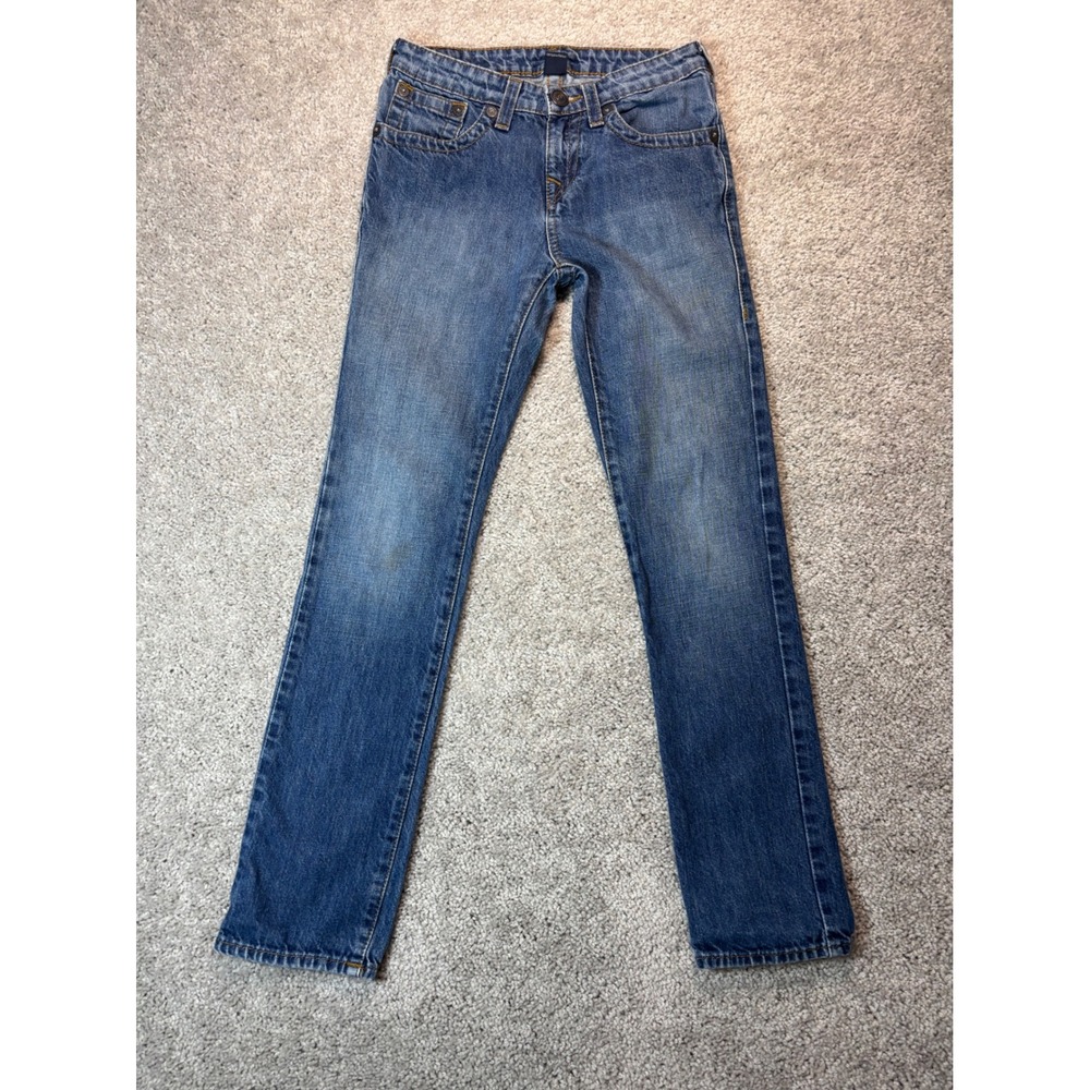 True Religion Geno Single End‎ Slim Straight Jeans Girl Size 14 (READ)26x28